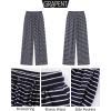 imageGRAPENT Striped Wide Leg Pants Woman High Waisted Pull On Elastic Waist Casual Lounge Comfy Loose Fit Pants with PocketsNavy Stripe