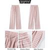 imageGRAPENT Striped Wide Leg Pants Woman High Waisted Pull On Elastic Waist Casual Lounge Comfy Loose Fit Pants with PocketsRose Stripe