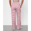 imageGRAPENT Striped Wide Leg Pants Woman High Waisted Pull On Elastic Waist Casual Lounge Comfy Loose Fit Pants with PocketsWhite  Red Stripe