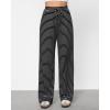 imageGRAPENT Striped Wide Leg Pants Woman High Waisted Pull On Elastic Waist Casual Lounge Comfy Loose Fit Pants with PocketsWhite Stripe