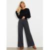 imageGRAPENT Sweater Wide Leg Pants Woman High Waisted Pull On Lounge Elastic Waist Fall Winter Casual Knit Trousers Pants