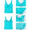 imageGRAPENT Tankini Tops for Women Modest Swimsuits Ruched Beach Padded Adjustable Strap Swimwear Bathing Suit Swim Top OnlyAqua Blue