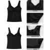 imageGRAPENT Tankini Tops for Women Modest Swimsuits Ruched Beach Padded Adjustable Strap Swimwear Bathing Suit Swim Top OnlyBlack
