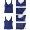 imageGRAPENT Tankini Tops for Women Modest Swimsuits Ruched Beach Padded Adjustable Strap Swimwear Bathing Suit Swim Top OnlyNavy Blue
