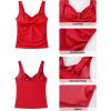 imageGRAPENT Tankini Tops for Women Modest Swimsuits Ruched Beach Padded Adjustable Strap Swimwear Bathing Suit Swim Top OnlyRed