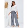 imageGRAPENT Wide Leg Dress Pants Women High Waisted Pull On Business Casual Work Pants Elastic Waist Dressy Trousers Pockets
