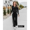 imageGRAPENT Wide Leg Sweatpants Women Baggy High Waisted Pull On Athleisure Loose Lounge Color Block Sweat Pants with Pocket