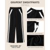 imageGRAPENT Wide Leg Sweatpants Women Baggy High Waisted Pull On Athleisure Loose Lounge Color Block Sweat Pants with Pocket
