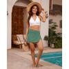 imageGRAPENT Womens Swim Skirt High Waisted Asymmetric Wrap Bikini Tankini Bathing Suits Bottoms Side Split Swimsuit SkirtsArmy Green
