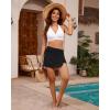 imageGRAPENT Womens Swim Skirt High Waisted Asymmetric Wrap Bikini Tankini Bathing Suits Bottoms Side Split Swimsuit SkirtsBlack