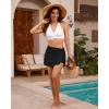 imageGRAPENT Womens Swim Skirt High Waisted Asymmetric Wrap Bikini Tankini Bathing Suits Bottoms Side Split Swimsuit SkirtsBlack