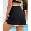 imageGRAPENT Womens Swim Skirt High Waisted Asymmetric Wrap Bikini Tankini Bathing Suits Bottoms Side Split Swimsuit SkirtsBlack With White Trim
