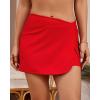 imageGRAPENT Womens Swim Skirt High Waisted Asymmetric Wrap Bikini Tankini Bathing Suits Bottoms Side Split Swimsuit SkirtsRed