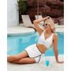 imageGRAPENT Womens Swim Skirt High Waisted Asymmetric Wrap Bikini Tankini Bathing Suits Bottoms Side Split Swimsuit SkirtsWhite With Black Trim