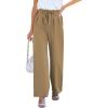 imageGRAPENT Dress Pants Women High Waisted Wide Leg Work Pants Dressy Casual Trendy Elastic Waist Pleated Belted Trousers