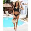 imageGRAPENT Bikini Tops for Women Cropped StrapCore Tankini Tops Beach Padded Knot Twist Cut Out Adjustable Swimwear Top OnlyBlack