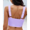 imageGRAPENT Bikini Tops for Women Cropped StrapCore Tankini Tops Beach Padded Knot Twist Cut Out Adjustable Swimwear Top OnlyLavender
