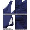 imageGRAPENT Bikini Tops for Women Cropped StrapCore Tankini Tops Beach Padded Knot Twist Cut Out Adjustable Swimwear Top OnlyNavy Blue