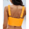 imageGRAPENT Bikini Tops for Women Cropped StrapCore Tankini Tops Beach Padded Knot Twist Cut Out Adjustable Swimwear Top OnlyRadiant Yellow