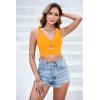 imageGRAPENT Bikini Tops for Women Cropped StrapCore Tankini Tops Beach Padded Knot Twist Cut Out Adjustable Swimwear Top OnlyRadiant Yellow