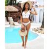 imageGRAPENT Bikini Tops for Women Cropped StrapCore Tankini Tops Beach Padded Knot Twist Cut Out Adjustable Swimwear Top OnlyWhite