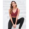 imageGRAPENT Bikini Tops for Women Cropped StrapCore Tankini Tops Beach Padded Knot Twist Cut Out Adjustable Swimwear Top OnlyWine Red