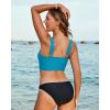 imageGRAPENT Bikini Top for Women Color Block U Hook Padded Adjustable Straps Bathing Suit Swim Tops Only Beach Resort WearHawaiian Ocean