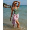 imageGRAPENT One Piece Swimsuit Women Padded Twist Knot Cut Out Adjustable Straps Bathing Suits Beach Modest Swimming SuitsIceberg Green