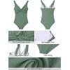 imageGRAPENT One Piece Swimsuit Women Padded Twist Knot Cut Out Adjustable Straps Bathing Suits Beach Modest Swimming SuitsIceberg Green