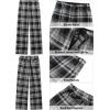 imageGRAPENT Plaid Pants for Women Wide Leg High Waisted Tartan Work Business Casual Elastic Waist Trousers Pants with PocketBlack  White