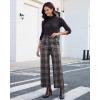 imageGRAPENT Plaid Pants for Women Wide Leg High Waisted Tartan Work Business Casual Elastic Waist Trousers Pants with PocketBrown  Gray