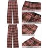 imageGRAPENT Plaid Pants for Women Wide Leg High Waisted Tartan Work Business Casual Elastic Waist Trousers Pants with PocketBrown  Pink