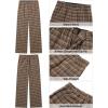imageGRAPENT Plaid Pants for Women Wide Leg High Waisted Tartan Work Business Casual Elastic Waist Trousers Pants with PocketBrown  Yellow