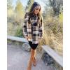 imageGRAPENT Womens Oversized Plaid Button Down Shirt Quilted Lined Shacket Jacket