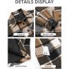imageGRAPENT Womens Oversized Plaid Button Down Shirt Quilted Lined Shacket Jacket