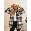 imageGRAPENT Womens Oversized Plaid Button Down Shirt Quilted Lined Shacket Jacket