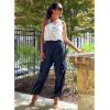 imageGRAPENT Womens Cargo Pants High Waisted Baggy Parachute Pants Elastic Waist Adjustable Drawstring Nylon Y2K Trousers