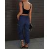 imageGRAPENT Womens Cargo Pants High Waisted Baggy Parachute Pants Elastic Waist Adjustable Drawstring Nylon Y2K Trousers