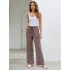 imageGRAPENT Womens Pants High Waisted Lounge Wide Leg Pull On Casual Drawstring Pj Bottoms Baggy Pajama Pants Loungewear