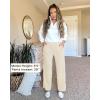 imageGRAPENT Ribbed Wide Leg Pants Woman High Waisted Pull On Lounge Fleece Knit Fall Smocked Elastic Waist Pants with Pocket