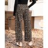 imageGRAPENT Barrel Jeans for Women Trendy High Waisted Pull On Wide Leg Cropped Leopard Cheetah Print Stretchy Denim PantsBleached Sand Leopard