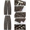 imageGRAPENT Barrel Jeans for Women Trendy High Waisted Pull On Wide Leg Cropped Leopard Cheetah Print Stretchy Denim PantsBleached Sand Leopard