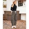 imageGRAPENT Barrel Jeans for Women Trendy High Waisted Pull On Wide Leg Cropped Leopard Cheetah Print Stretchy Denim PantsBleached Sand Leopard