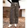 imageGRAPENT Barrel Jeans for Women Trendy High Waisted Pull On Wide Leg Cropped Leopard Cheetah Print Stretchy Denim PantsBleached Sand Leopard