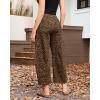 imageGRAPENT Barrel Jeans for Women Trendy High Waisted Pull On Wide Leg Cropped Leopard Cheetah Print Stretchy Denim PantsBrown Cheetah