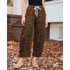 imageGRAPENT Barrel Jeans for Women Trendy High Waisted Pull On Wide Leg Cropped Leopard Cheetah Print Stretchy Denim PantsBrown Cheetah