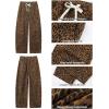 imageGRAPENT Barrel Jeans for Women Trendy High Waisted Pull On Wide Leg Cropped Leopard Cheetah Print Stretchy Denim PantsBrown Cheetah