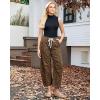 imageGRAPENT Barrel Jeans for Women Trendy High Waisted Pull On Wide Leg Cropped Leopard Cheetah Print Stretchy Denim PantsBrown Cheetah