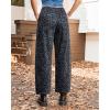 imageGRAPENT Barrel Jeans for Women Trendy High Waisted Pull On Wide Leg Cropped Leopard Cheetah Print Stretchy Denim PantsGray Cheetah
