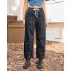 imageGRAPENT Barrel Jeans for Women Trendy High Waisted Pull On Wide Leg Cropped Leopard Cheetah Print Stretchy Denim PantsGray Cheetah